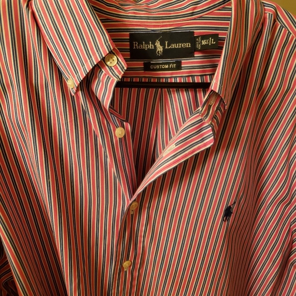 Ralph Lauren Mens buttoned down shirt red size L - Picture 3 of 8